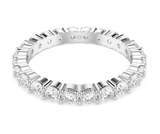  Nhẫn Matrix Vittore giác cắt tròn tone trắng (phiên bản hạt to) - Matrix Vittore ring Round cut, White, Silver-tone finish 