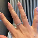  Nhẫn Matrix Vittore giác cắt tròn tone trắng (phiên bản hạt to) - Matrix Vittore ring Round cut, White, Silver-tone finish 