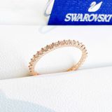  Nhẫn Matrix Vittore giác cắt tròn mạ vàng hồng - Matrix Vittore ring Round cut, White, Rose gold-tone plated 