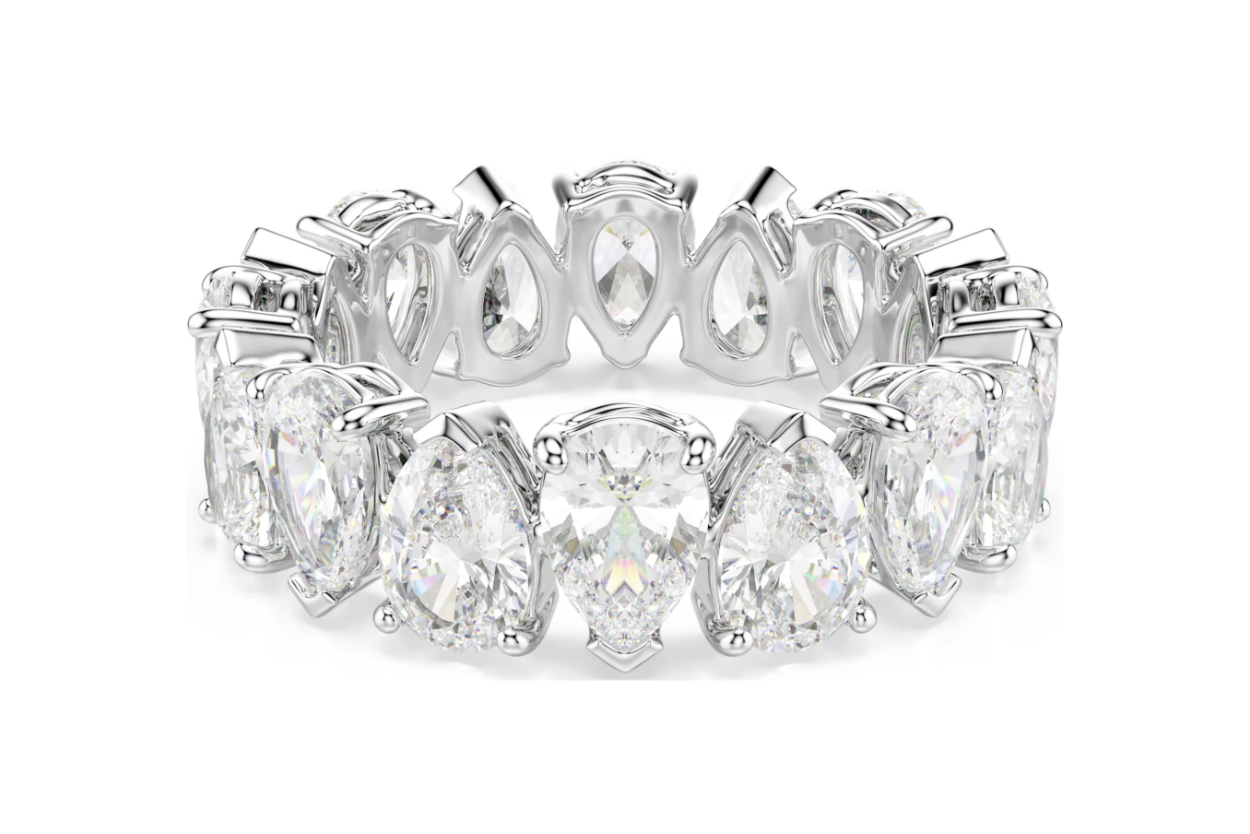  Nhẫn Matrix Vittore giác cắt quả lê tone trắng bạc - Matrix Vittore ring Pear cut, White, Silver-tone finish 
