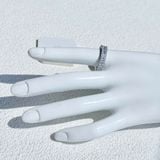  Nhẫn Matrix baguette cut tone trắng sang trọng - Matrix ring Baguette cut, White, Silver-tone finish 