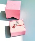  Mesmera open ring Heart, White, Rhodium plated 