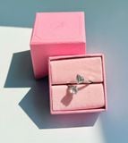  Mesmera open ring Heart, White, Rhodium plated 