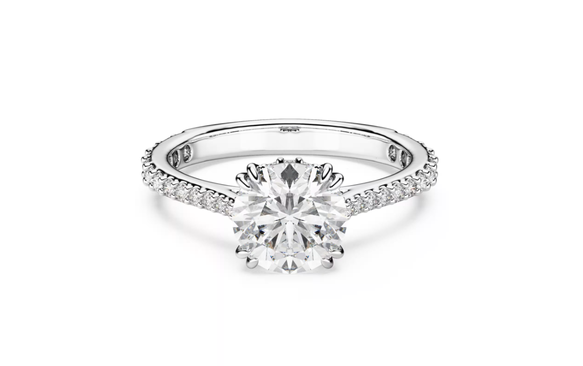  Nhẫn cocktail Stilla tone trắng đính pha lê kiểu - Stilla cocktail ring Round cut, Pavé, White, Silver-tone finish 