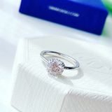  Nhẫn cocktail Stilla giác cắt tròn tone trắng - Stilla cocktail ring Round cut, White, Silver-tone finish 