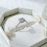  Nhẫn cocktail Stilla giác cắt tròn tone trắng - Stilla cocktail ring Round cut, White, Silver-tone finish 