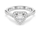  Nhẫn Una Angelic trái tim mixed cuts tone trắng - Una Angelic motif ring Mixed cuts, Heart, White, Rhodium plated 