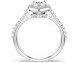  Nhẫn Una Angelic trái tim mixed cuts tone trắng - Una Angelic motif ring Mixed cuts, Heart, White, Rhodium plated 