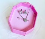  Ariana Grande x Swarovski set Mixed cuts, Heart, White, Rhodium plated 