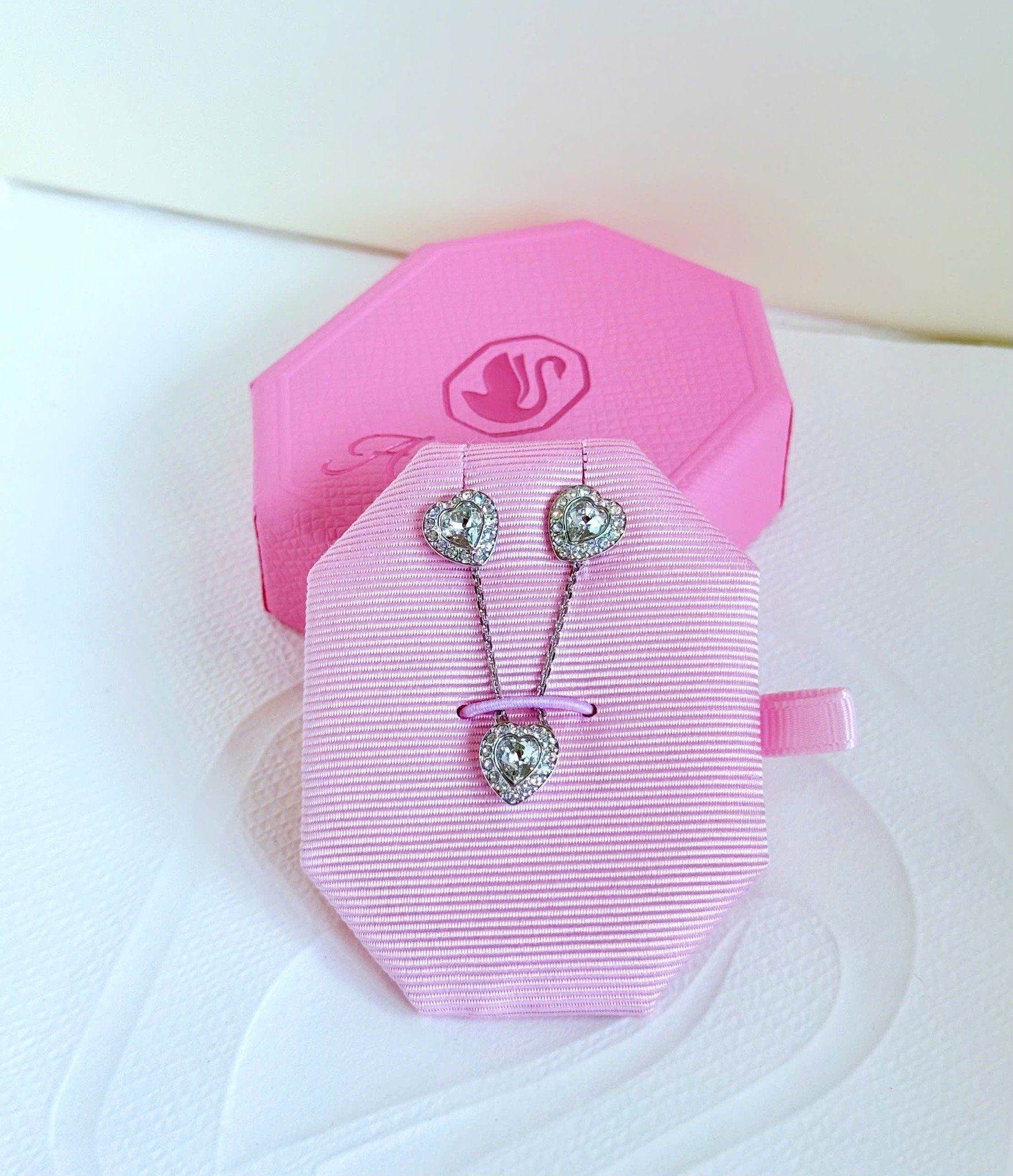  Ariana Grande x Swarovski set Mixed cuts, Heart, White, Rhodium plated 
