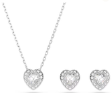  Ariana Grande x Swarovski set Mixed cuts, Heart, White, Rhodium plated 