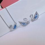  Set dây chuyền khuyên tai thiên nga dazzling xanh - Set Swarovski dazzling swan blue 