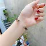  Vòng tay cứng Swarovski Crystaldust vàng size S - Swarovski Crystaldust Gold Cuff size S 