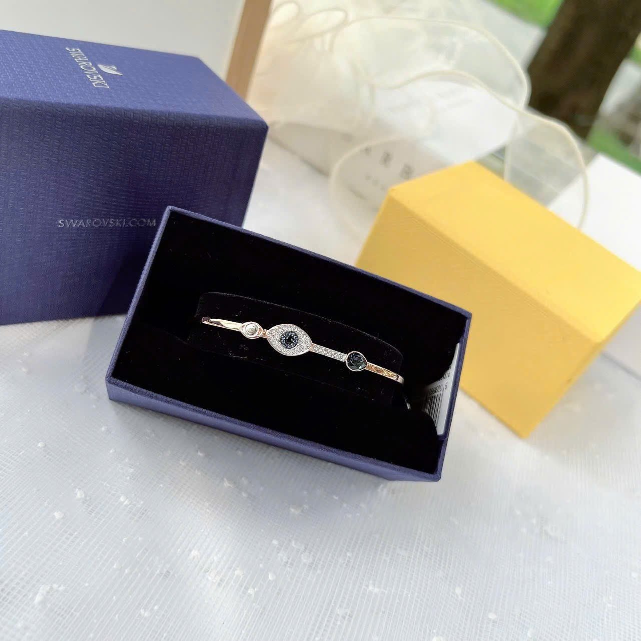  Symbolica bangle Evil eye, Blue, Mixed metal finish 