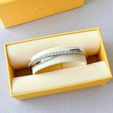  Vòng tay cứng Swarovski Hyperbola trắng - Swarovski Hyperbola bangle, Round cut, White, Rhodium plated 