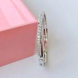  Vòng tay cứng Swarovski Hyperbola trắng - Swarovski Hyperbola bangle, Round cut, White, Rhodium plated 
