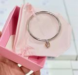  Vòng tay cứng Swarovski Idyllia đính khoá trái tim 2 mặt - Swarovski Idyllia bangle, Mixed cuts, Heart, Pink, Mixed metal finish 