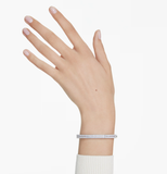  Vòng tay cứng Swarovski Matrix Octagon baguette trắng - Swarovski Matrix bangle, Octagon shape, Baguette cut, White, Rhodium plated 