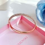  Vòng tay Swarovski Sublima vàng hồng - Swarovski Sublima bangle, Snow pavé, White, 18K rose gold finish 
