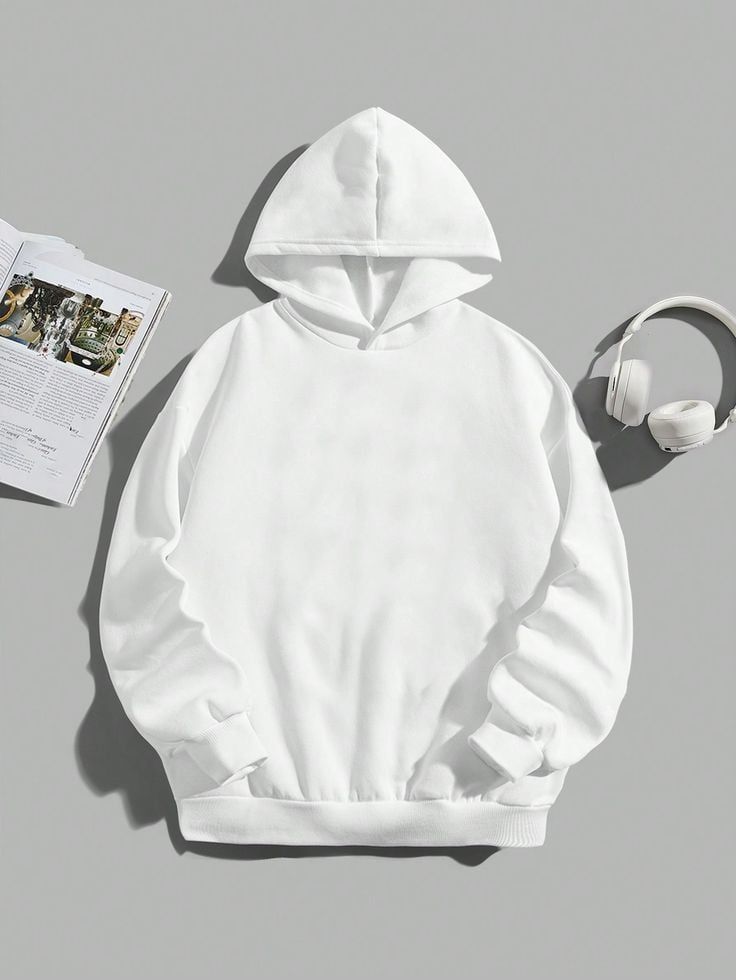 Áo Hoodie Trắng Unisex – Chất Cotton Dày, Form Rộng Thời Trang, Thiết Kế Trẻ Trung