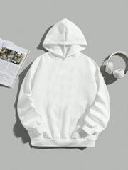 Áo Hoodie Trắng Unisex – Chất Cotton Dày, Form Rộng Thời Trang, Thiết Kế Trẻ Trung