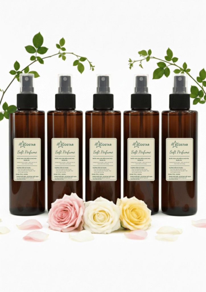 Nước hoa làm mềm vải Ecostar, Chai xịt khử mùi quần áo, Xịt thơm phòng, Nước hoa xả vải