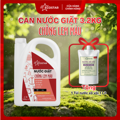 Nước Giặt Ecostar Chống Lem Màu 3,2Kg TẶNG Nước Xả Vải Ecostar 1L , Giặt Sạch – Mềm Thơm – Tiết Kiệm