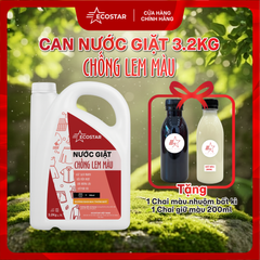 Nước Giặt Ecostar Chống Lem Màu 3,2Kg tặng Chai Nhuộm Vải + Chai Giữ Màu 200ml, Giặt Sạch – Làm Mới – Giữ Màu Bền Lâu