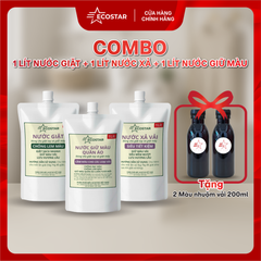 Nước giặt 1L chống lem , tặng 1L nước xả vải mềm mượt & 1L chất giữ màu quần áo chống phai