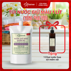Nước Giữ Màu Chống Phai Ecostar 1L Tặng Chai Xịt Tinh Dầu Làm Mềm Vải | Giữ Màu Bền – Thơm Dịu – Mềm Vải