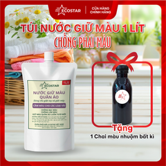 Nước Giữ Màu Chống Phai Ecostar 1L Tặng Chai Màu Nhuộm Vải | Giữ Màu Bền – Phục Hồi Quần Áo – Bảo Vệ Sợi Vải