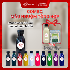 Màu nhuộm vải tổng hợp 200ml, tặng, Tẩy Trắng Đa Năng 200g, Nước giữ màu quần áo 200ml