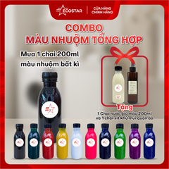 Combo màu nhuộm vải tổng hợp 200ML tặng 200ML chất giữ màu quần áo, 1 chai tinh dầu xịt thơm, chai xịt khử mùi quần áo vải