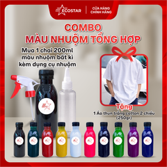 COMBO MÀU NHUỘM VẢI SÁNG TẠO ( kèm dụng cụ nhuộm áo tại nhà )