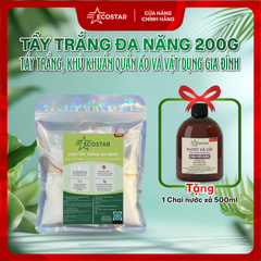 Tẩy Trắng Đa Năng Ecostar 1 Gói | Tặng 1 Chai Nước Xả Vải Mềm Mượt 500ml – Làm Sạch & Mềm Vải Toàn Diện
