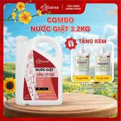 Can Nước Giặt 3,2kg Giặt Sạch Bền Màu, Tặng 1L Nước Xả Vải & 1L Nước Giữ Màu Vải