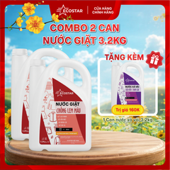 Combo 2 Can Nước Giặt 3,2kg Giặt Sạch Tiết Kiệm, Tặng 1 Can Nước Xả 3,2kg Mềm Mượt Thơm Lâu