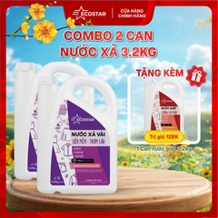 Combo 2 Can Nước Xả Vải 3,2kg Mềm Mượt Thơm Lâu Tặng 1 Can Nước Giặt 3,2kg Gia Đình Tiết Kiệm