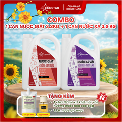 Combo Can Nước Giặt 3,2kg & Can Nước Xả 3,2kg Giặt Sạch Thơm Lâu – Tặng Xịt Khử Mùi Vải Hương Nước Hoa Cao Cấp & Nước Giữ Màu 1L