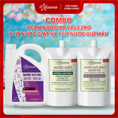 Combo Can Nước Xả Vải Mềm Mượt 3.2kg, Nước Giữ Màu Chống Phai 1 Lít, Nước Giặt Chống Lem Màu 1 Lít