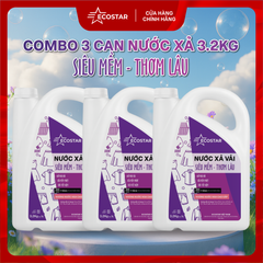 Combo 3 Can Nước Xả Vải Ecostar 3,2kg, Siêu Mềm Vải – Thơm Lâu – Tiết Kiệm Cho Gia Đình, Nước xả vải mềm mượt