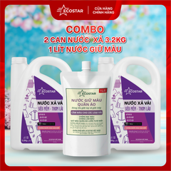 Combo 2 Can Nước Xả Vải Ecostar 3,2kg kèm Nước Giữ Màu Chống Phai 1 Lít, Siêu Mềm Vải – Thơm Lâu – Tiết Kiệm Cho Gia Đình, Nước xả vải mềm mượt