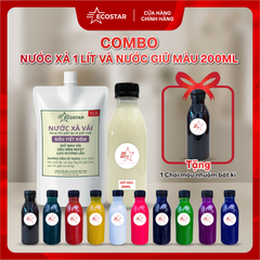 Combo Nước xả quần áo 1L và Nước giữ màu 200ml tặng 1 chai màu nhuộm vải Ecostar 200ml, Nước xả 1L siêu mềm mượt