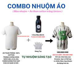 COMBO MÀU NHUỘM TẶNG 1 ÁO THUN TRẮNG UNISEX (TRỌNG LƯỢNG VẢI 250 GRAM)