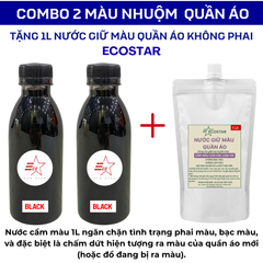 2 chai Màu nhuộm quần Jean, kaki, nỉ, Tặng 1 lít giữ màu nhuộm vải không phai, Nước giặt ngăn phai màu vải