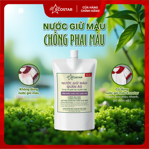 Nước giữ màu quần áo không phai + Tặng 1 Túi nước giặt quần áo 1 lít, Giữ màu quần áo, Nước cầm màu vải