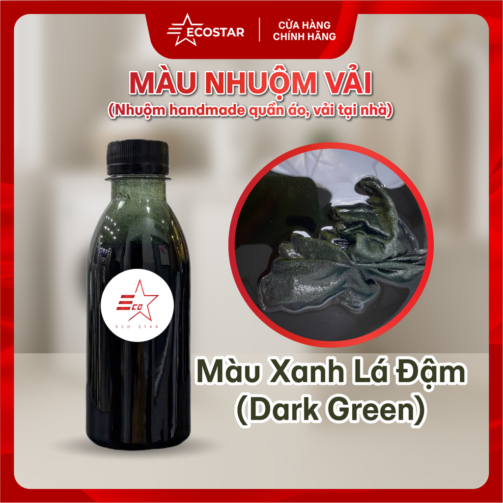 Màu nhuộm vải tổng hợp 200ml, tặng, Tẩy Trắng Đa Năng 200g, Nước giữ màu quần áo 200ml