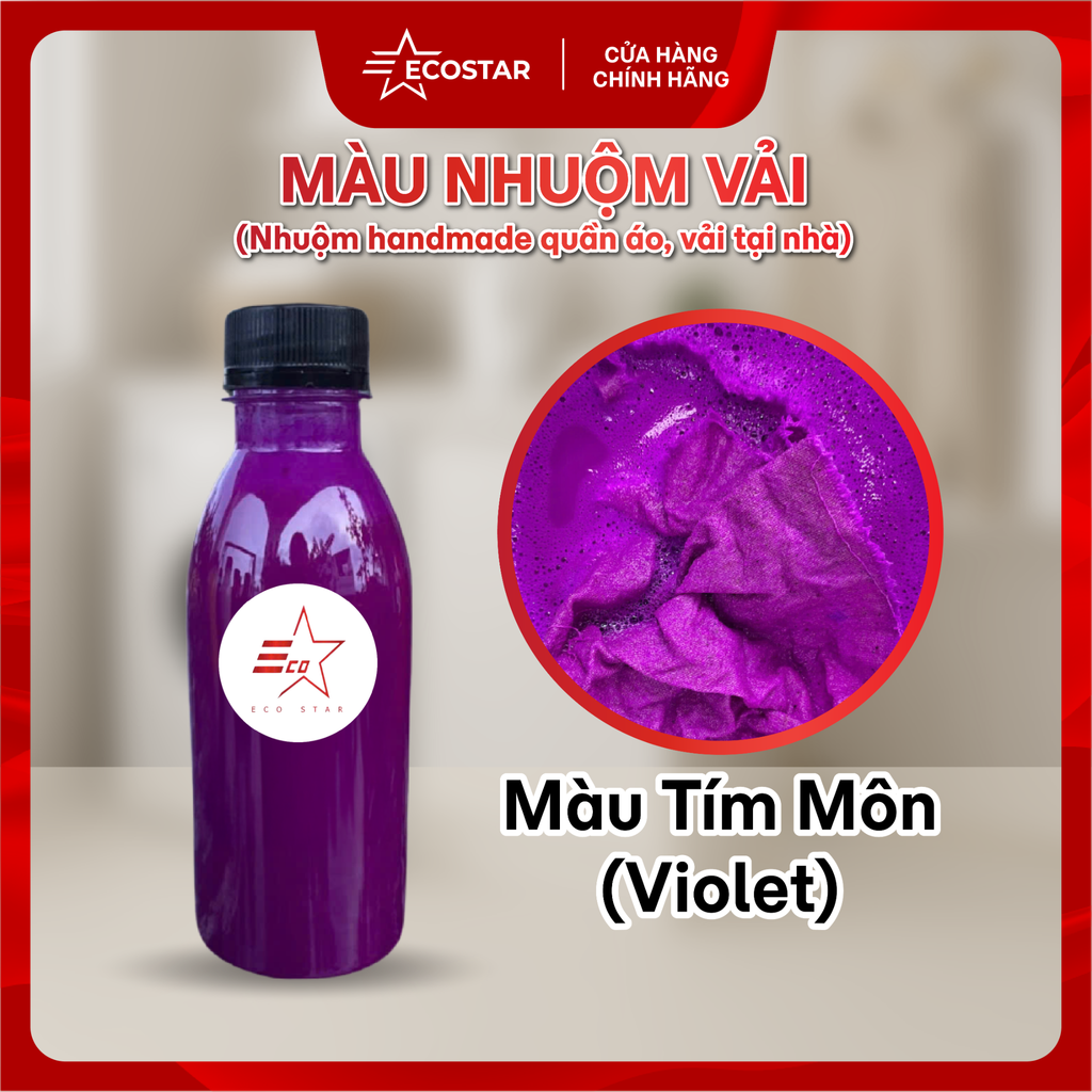 Màu nhuộm vải Ecostar, Màu nhuộm tái chế quần áo cũ tại nhà, Màu nhuộm phụ kiện vải, giày và mũ vải