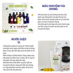 Nước giặt 1L chống lem , tặng 1L nước xả vải mềm mượt & 1L chất giữ màu quần áo chống phai