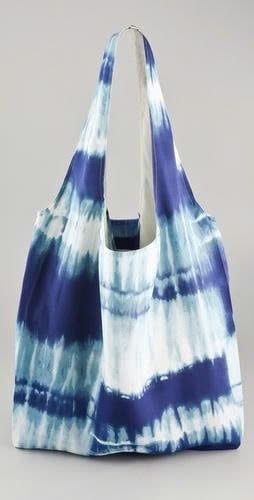 Tote Tote vải canvas phong cách tối giản, dễ phối đồ – Túi trắng & Nhuộm Tie-dye Thủ Công